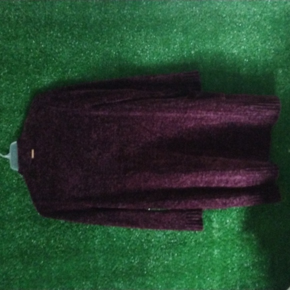 Michael Kors Deep Purple Ribbed Cardigan - Picture 4 of 5